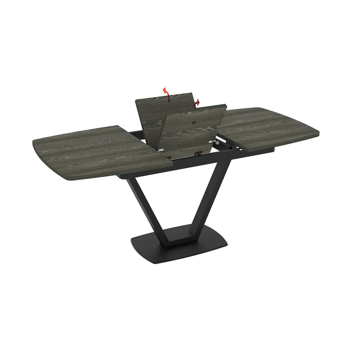 Masa extensibila NIKA, negru, MDF/metal, 125/165x80x75 cm