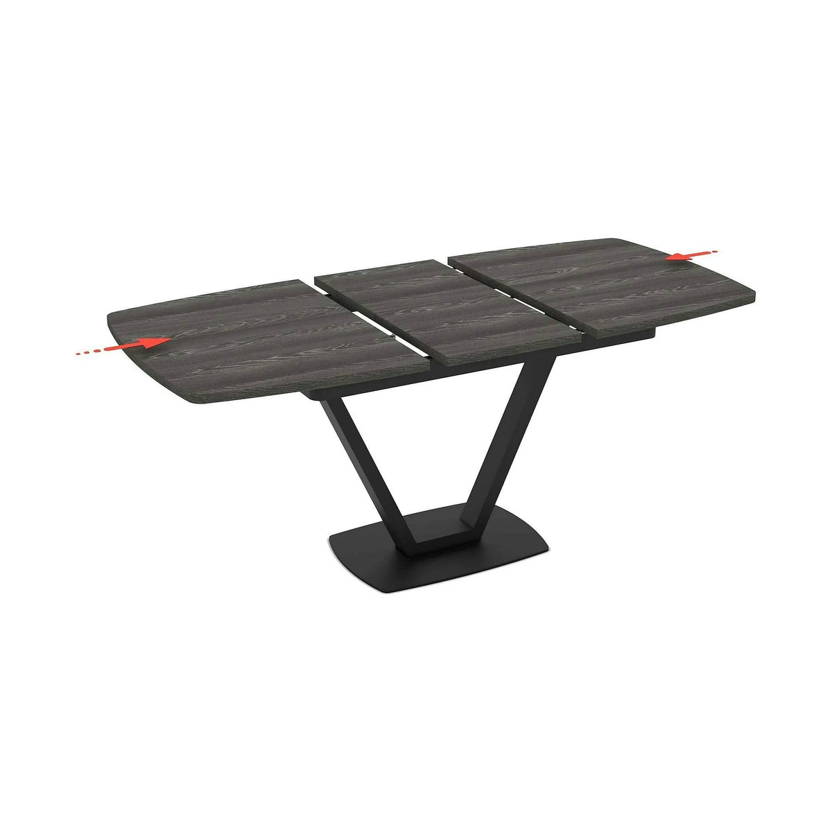 Masa extensibila NIKA, negru, MDF/metal, 125/165x80x75 cm