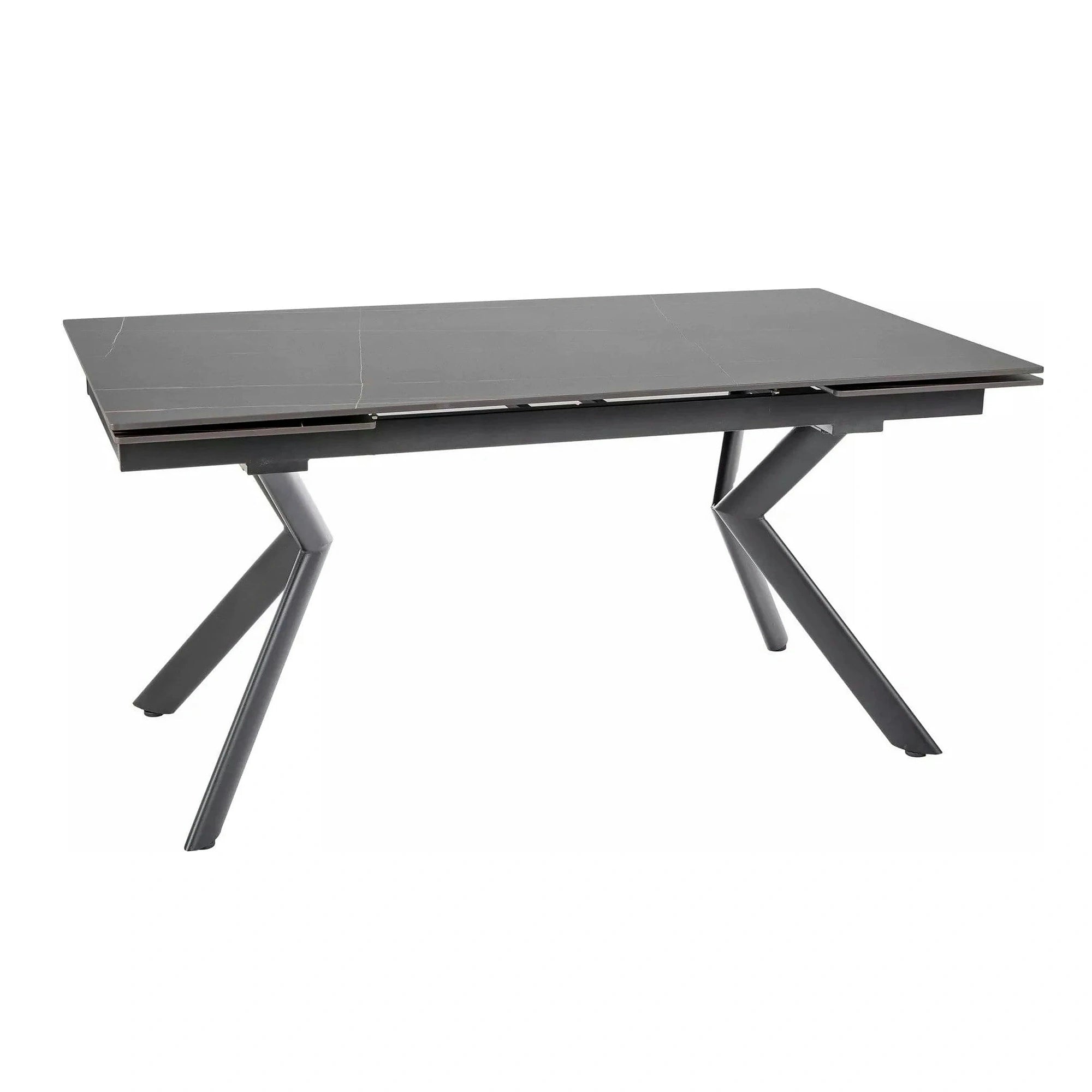 Masa extensibila NORTON, negru cu efect de marmura/negru, 160/240x90x75 cm