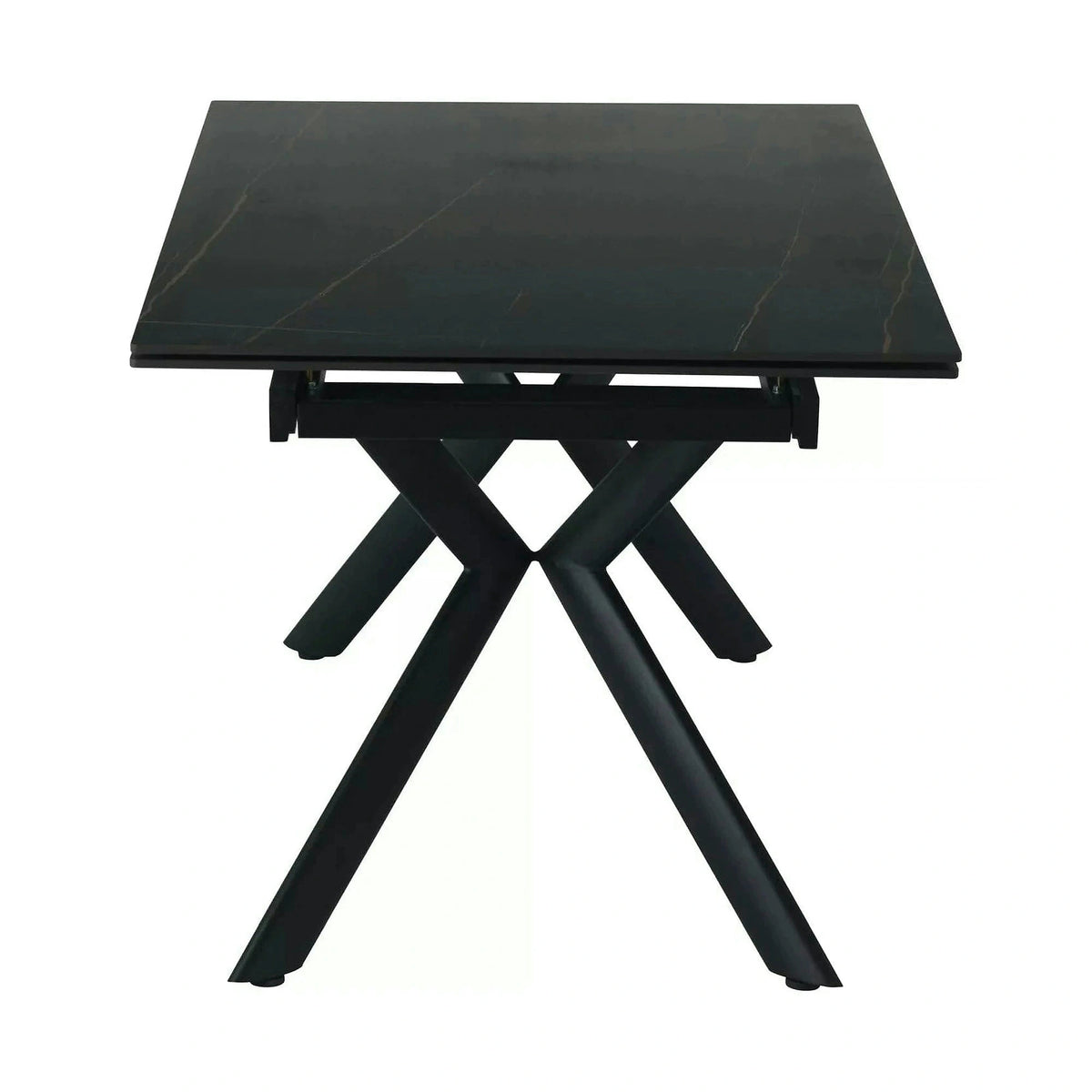 Masa extensibila NORTON, negru cu efect de marmura/negru, 160/240x90x75 cm
