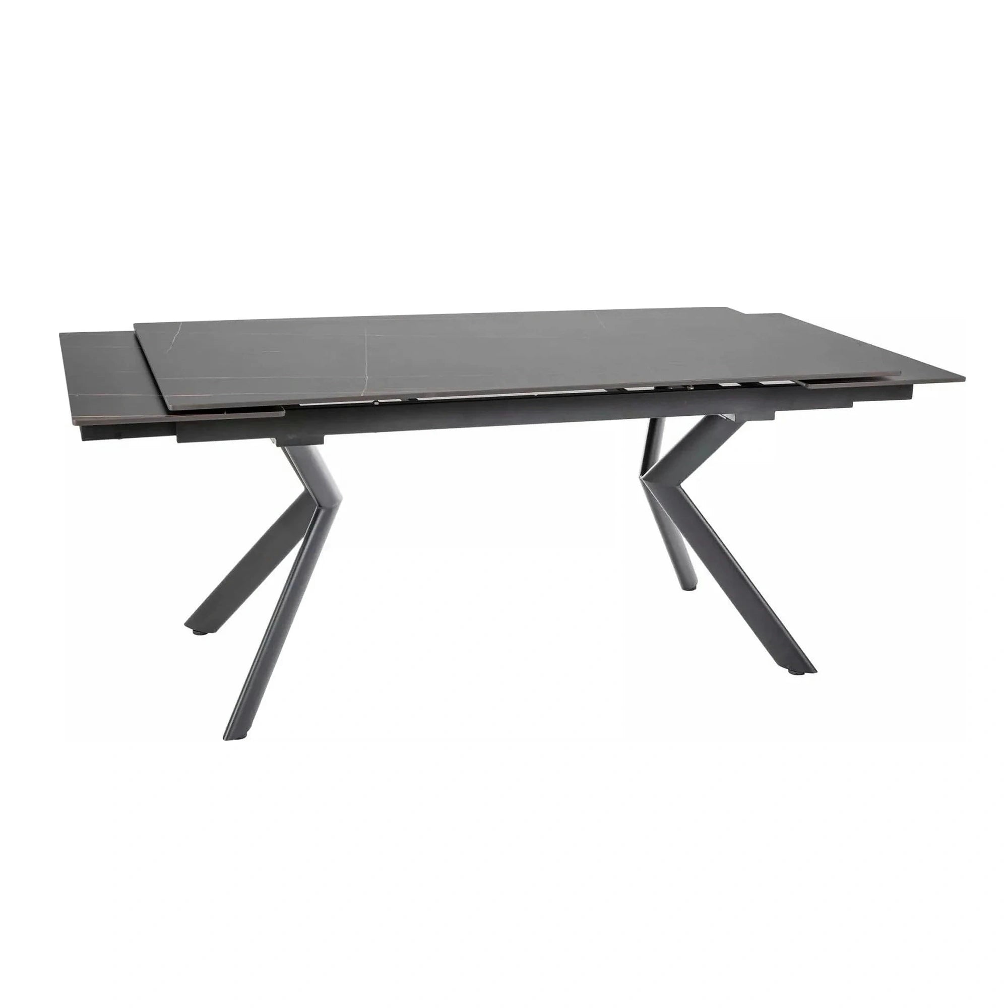 Masa extensibila NORTON, negru cu efect de marmura/negru, 160/240x90x75 cm