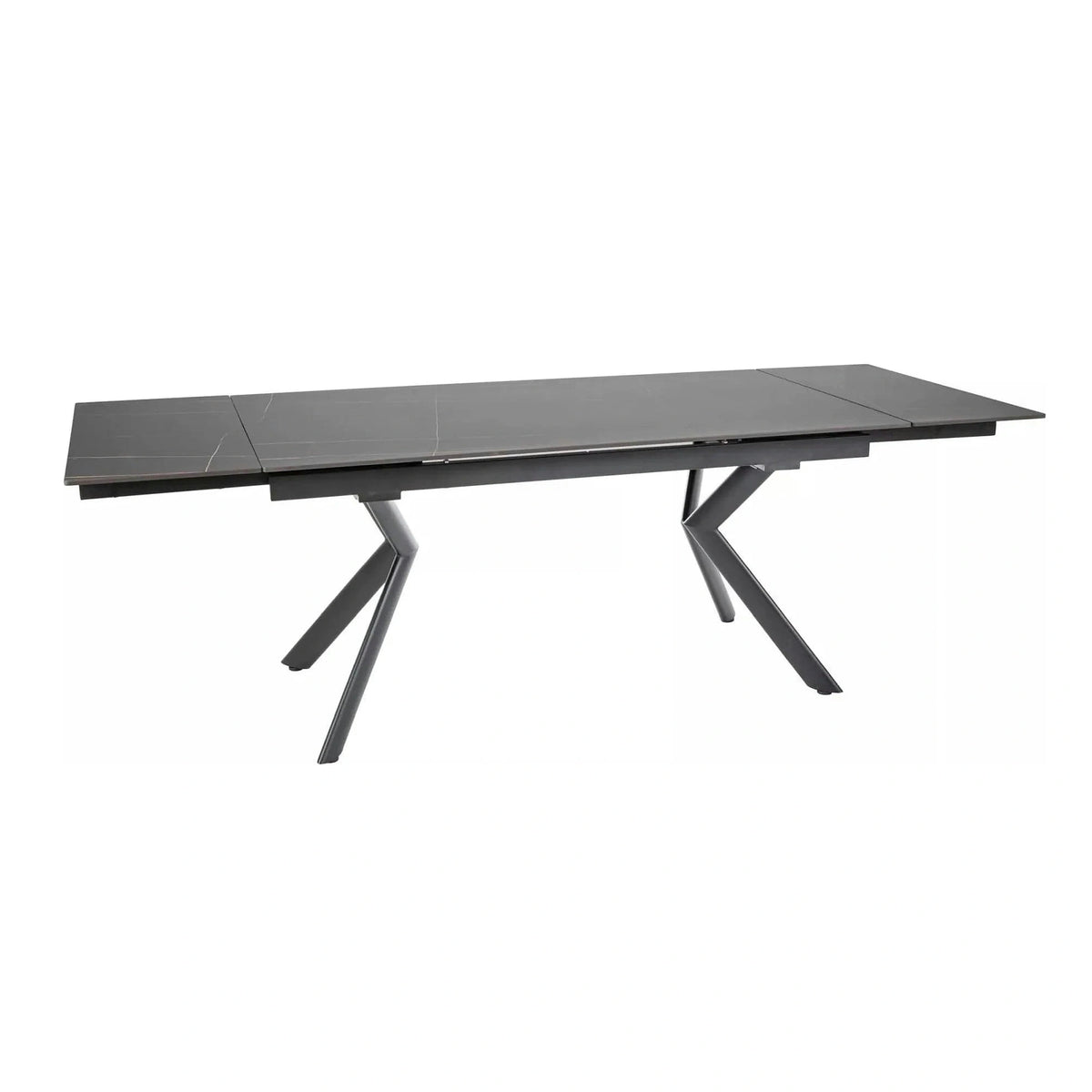 Masa extensibila NORTON, negru cu efect de marmura/negru, 160/240x90x75 cm