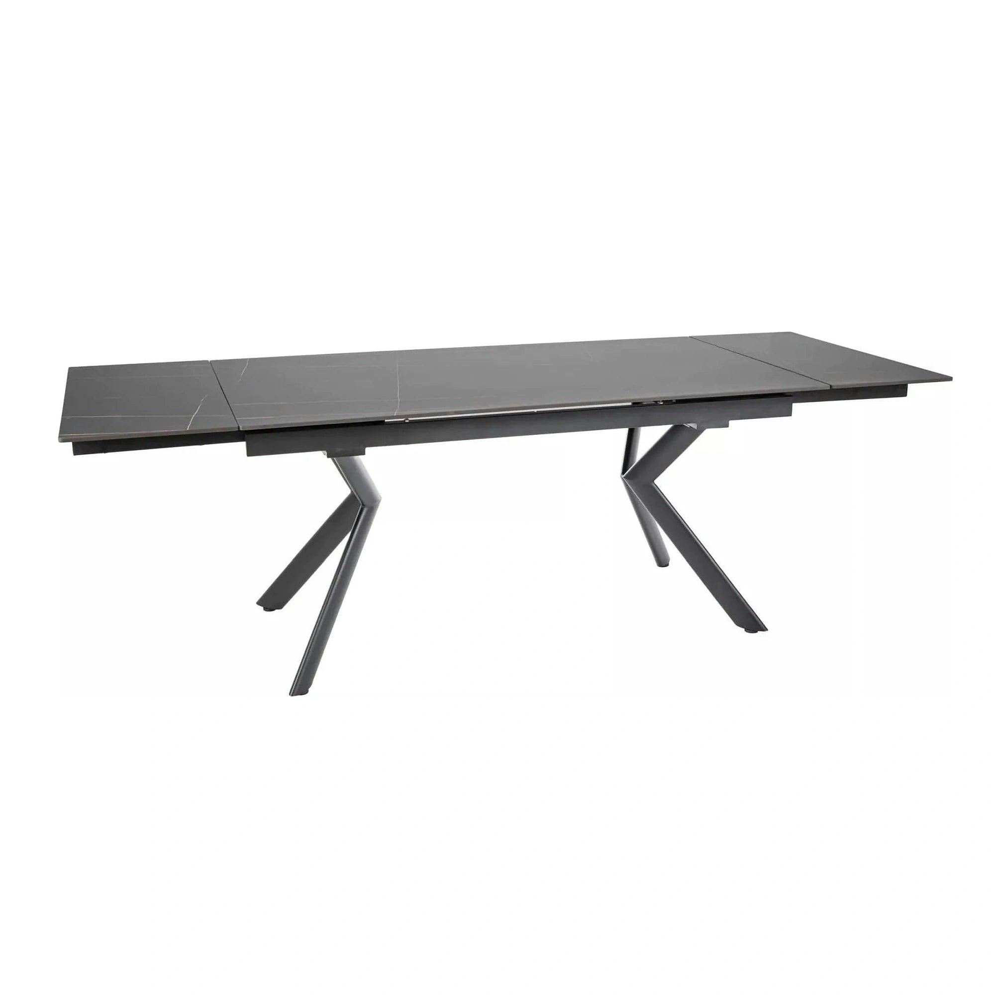 Masa extensibila NORTON, negru cu efect de marmura/negru, 160/240x90x75 cm