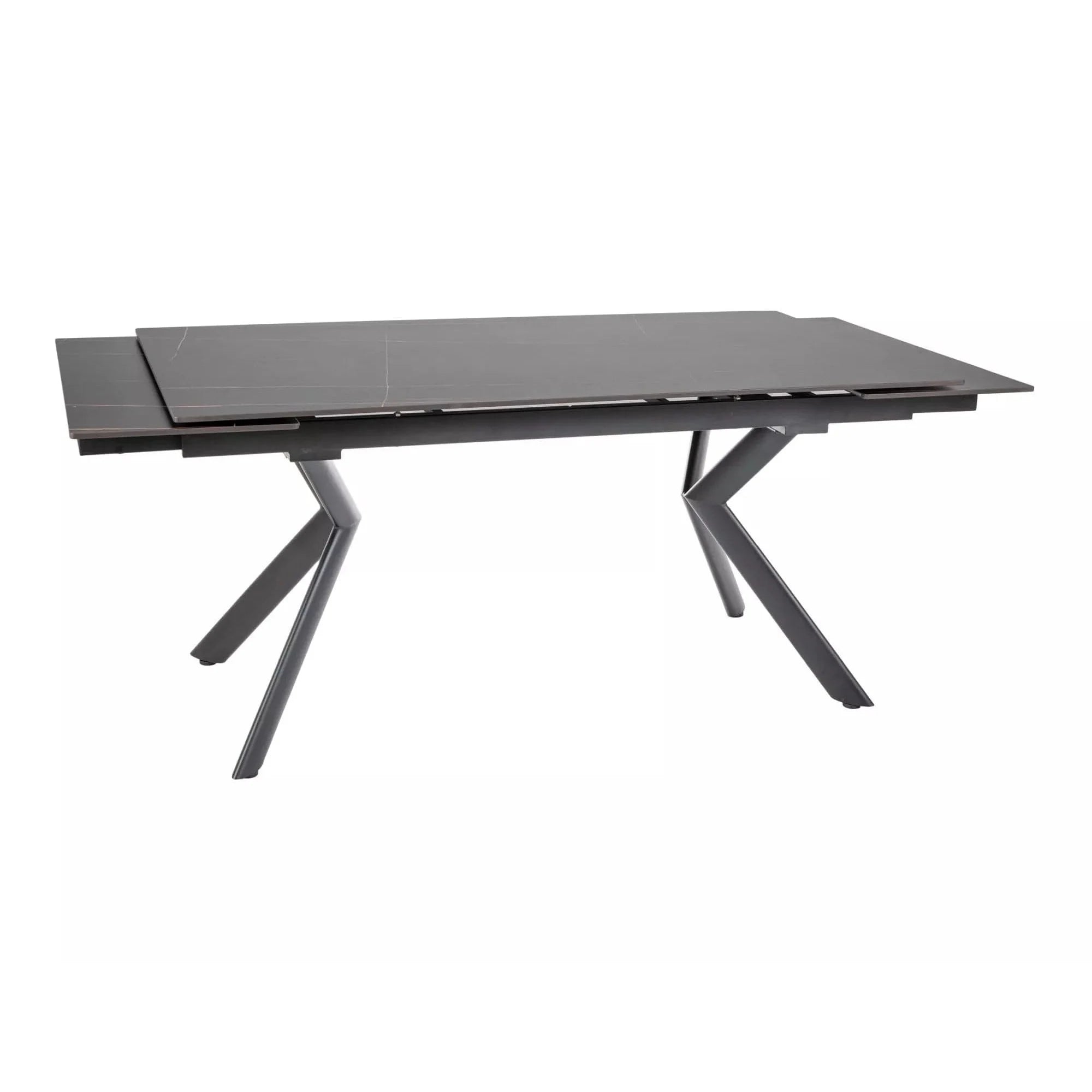 Masa extensibila NORTON, negru cu efect de marmura/negru, 160/240x90x75 cm