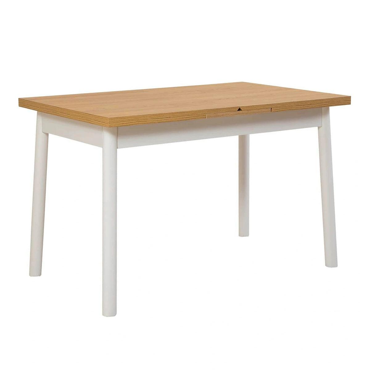 Masa extensibila OLIVER OPEN, stejar/alb, PAL melaminat, 120/153x75x77 cm