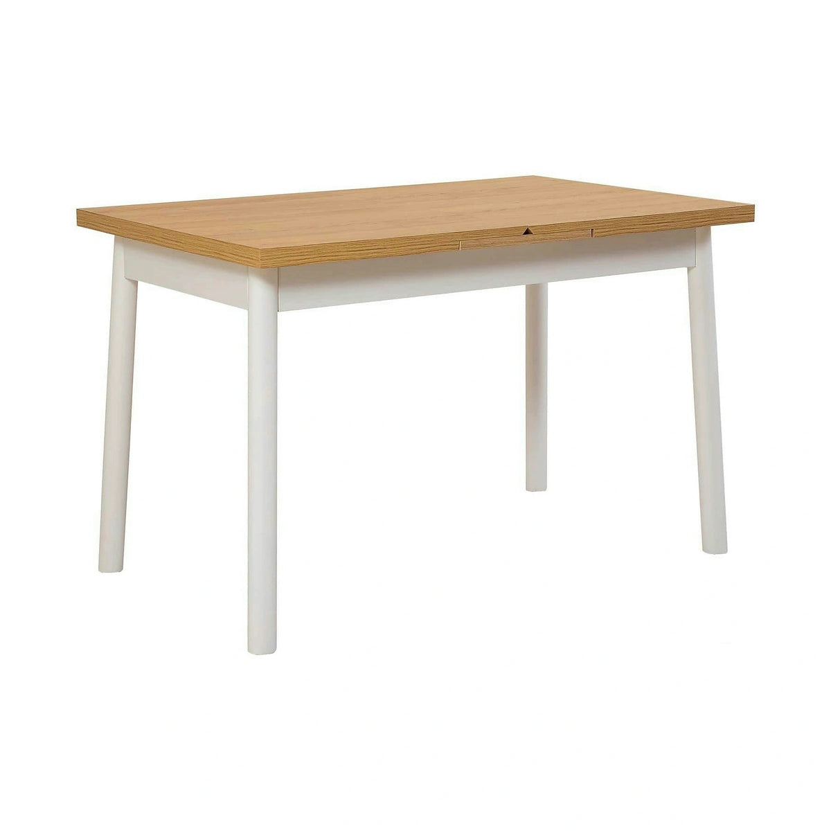 Masa extensibila OLIVER OPEN, stejar/alb, PAL melaminat, 120/153x75x77 cm