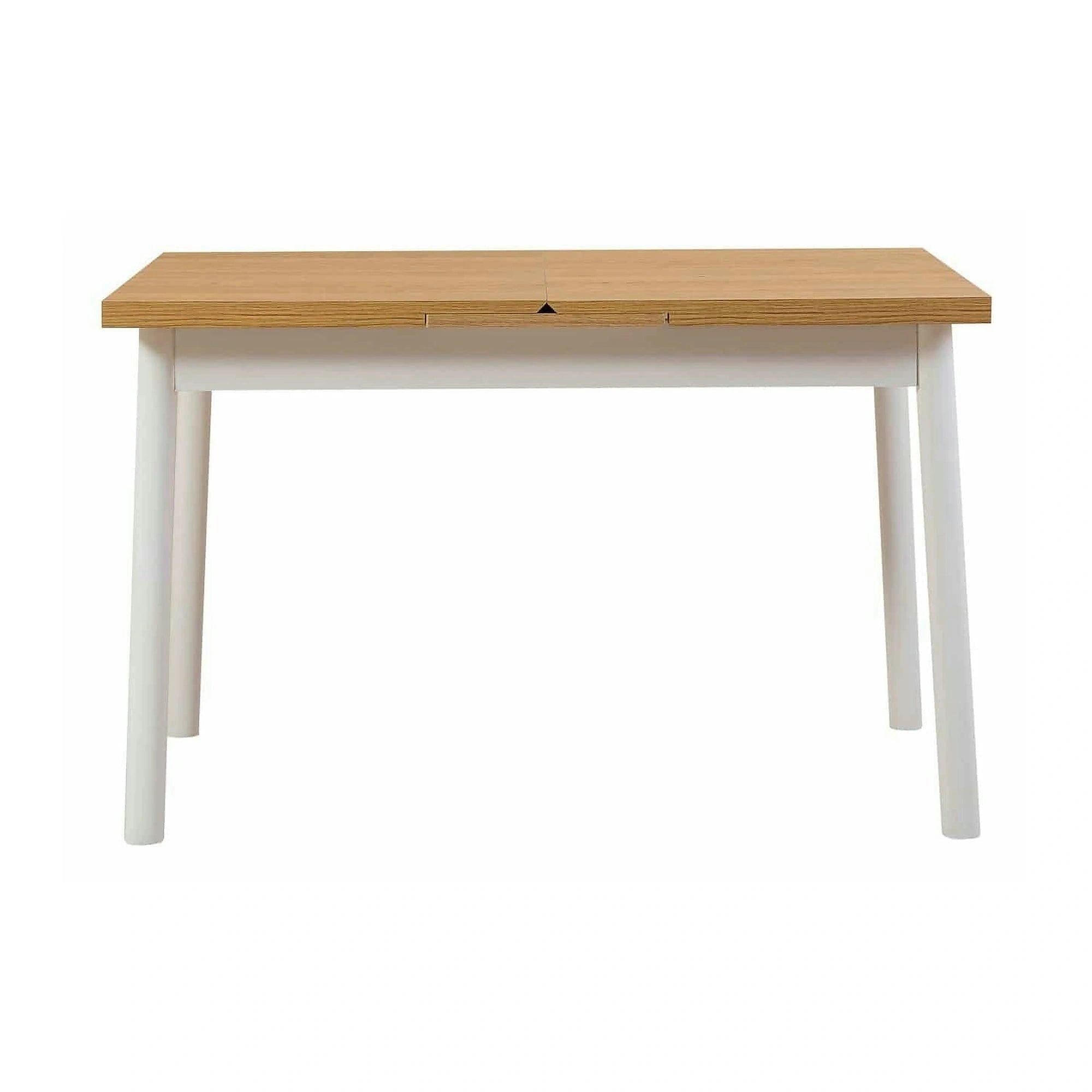 Masa extensibila OLIVER OPEN, stejar/alb, PAL melaminat, 120/153x75x77 cm