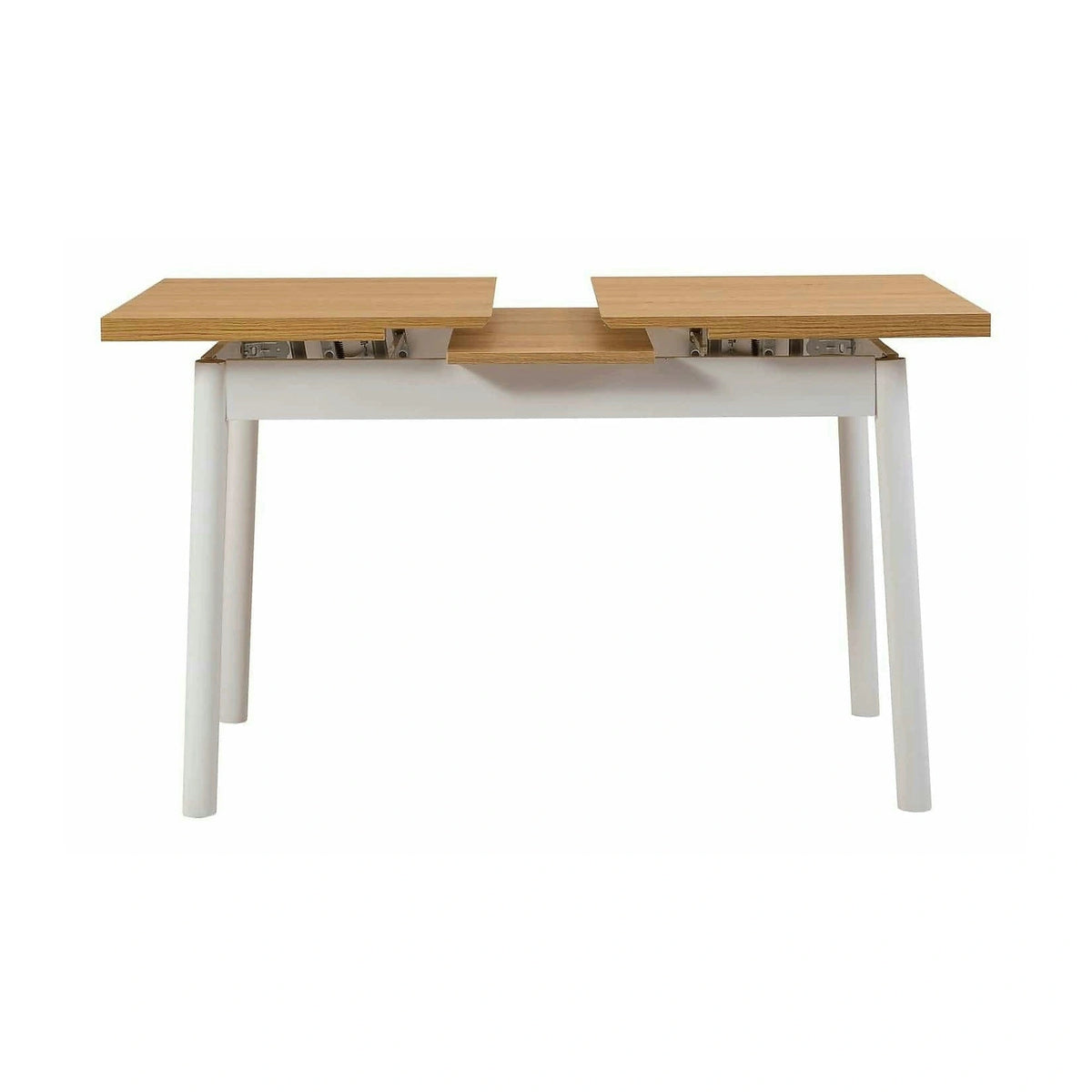 Masa extensibila OLIVER OPEN, stejar/alb, PAL melaminat, 120/153x75x77 cm