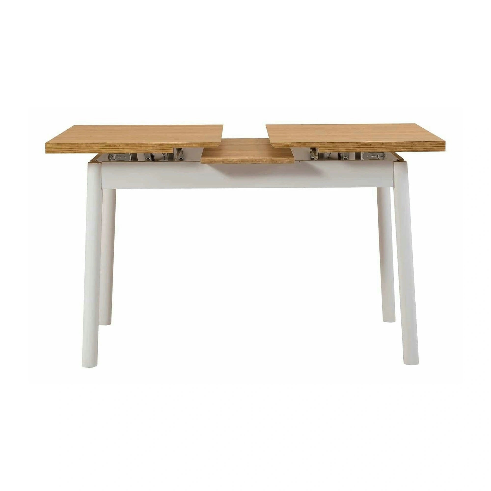 Masa extensibila OLIVER OPEN, stejar/alb, PAL melaminat, 120/153x75x77 cm