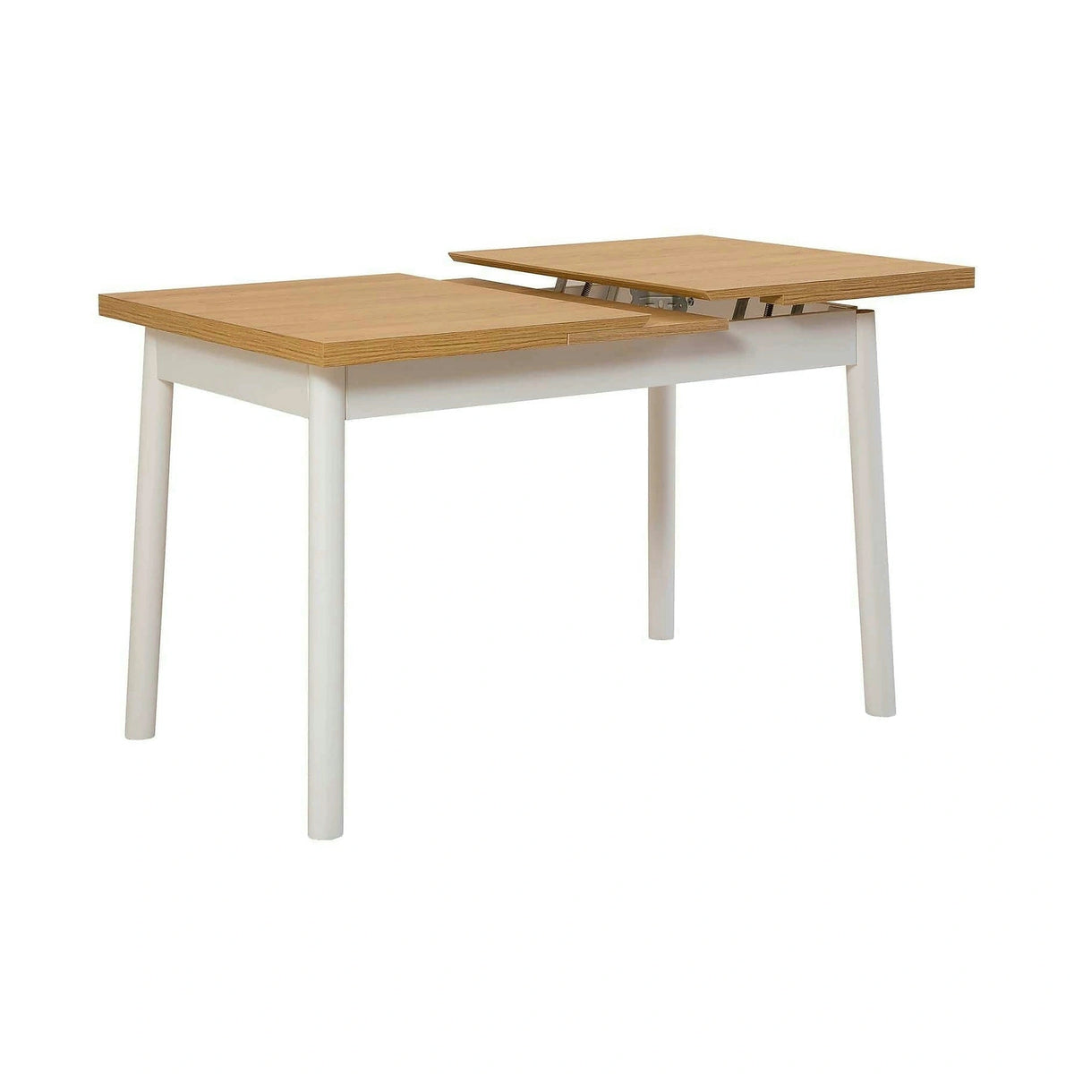 Masa extensibila OLIVER OPEN, stejar/alb, PAL melaminat, 120/153x75x77 cm