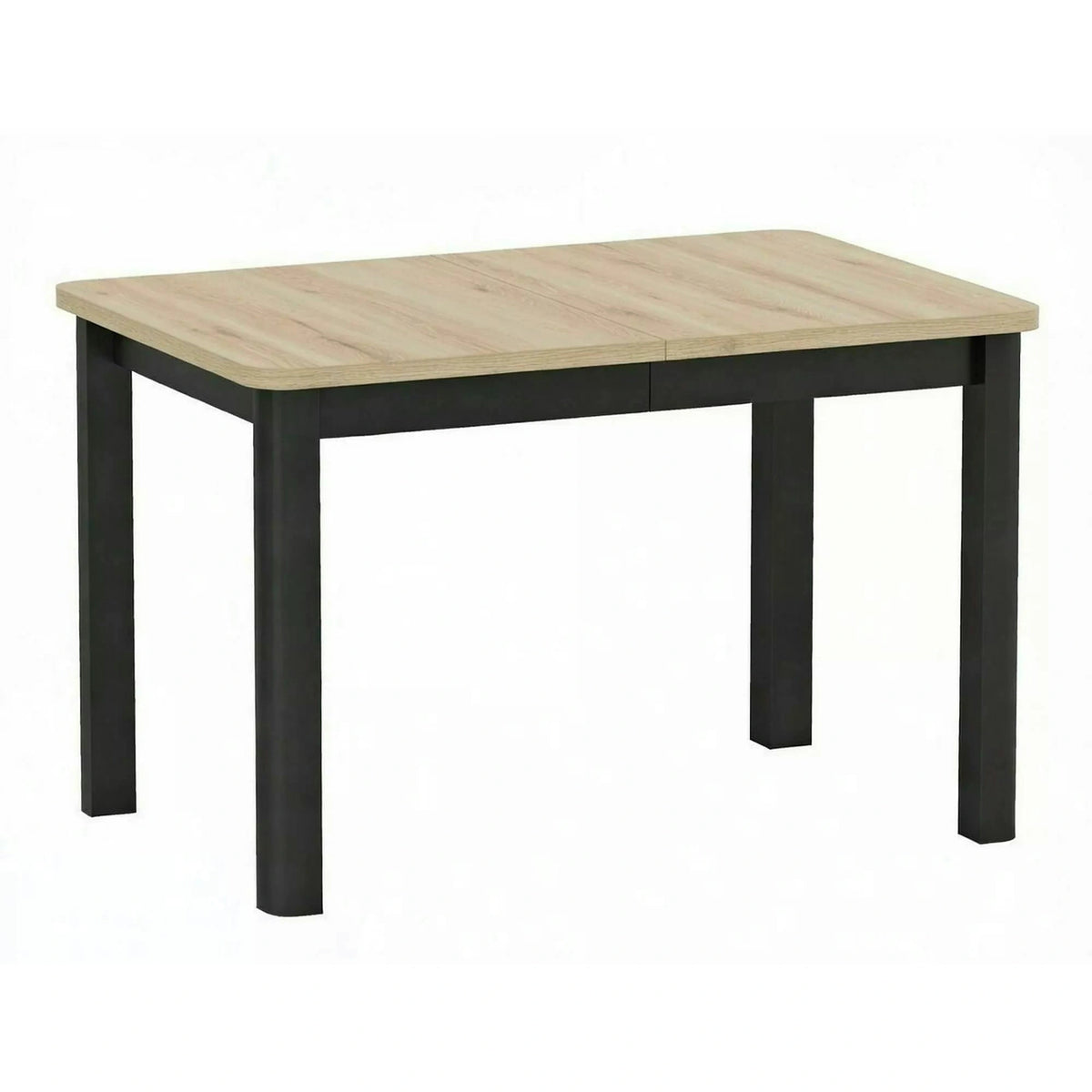 Masă extensibilă OSKAR, stejar artizanal/negru, PAL laminat/MDF, 120–200x80x76 cm