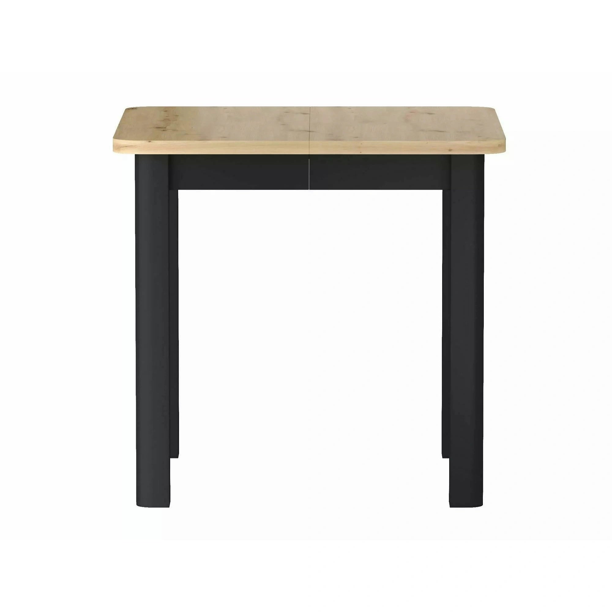 Masă extensibilă OSKAR, stejar artizanal/negru, PAL laminat/MDF, 80–200x80x76 cm