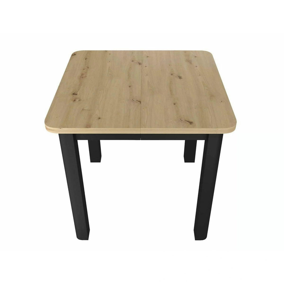 Masă extensibilă OSKAR, stejar artizanal/negru, PAL laminat/MDF, 80–200x80x76 cm