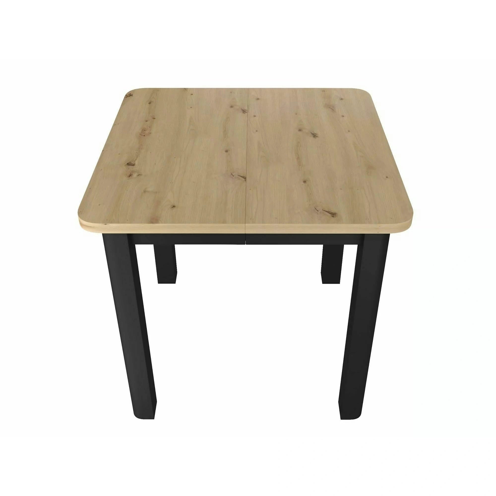 Masă extensibilă OSKAR, stejar artizanal/negru, PAL laminat/MDF, 80–200x80x76 cm
