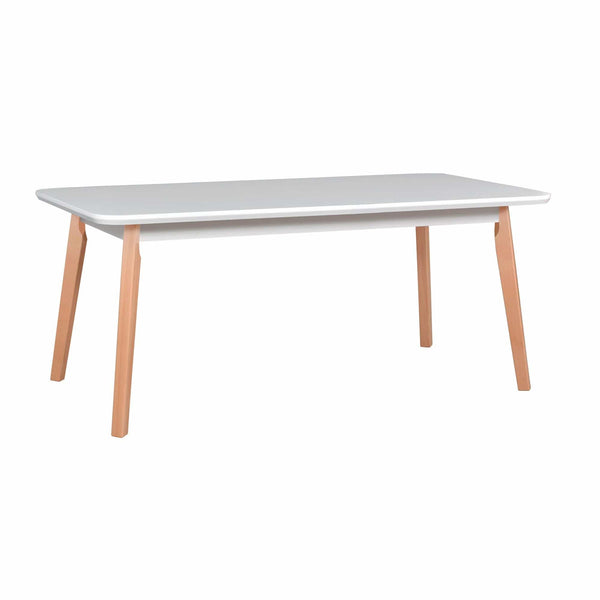 Masa extensibila OSLO 8, alb/fag, stejar furniruit/lemn de fag, 160/200x90x75 cm