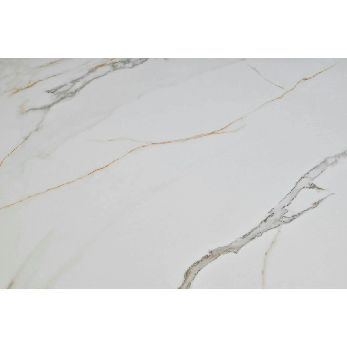 Masa extensibila OSTEN, alb cu efect de marmura/auriu/negru, 110/140x80x76 cm