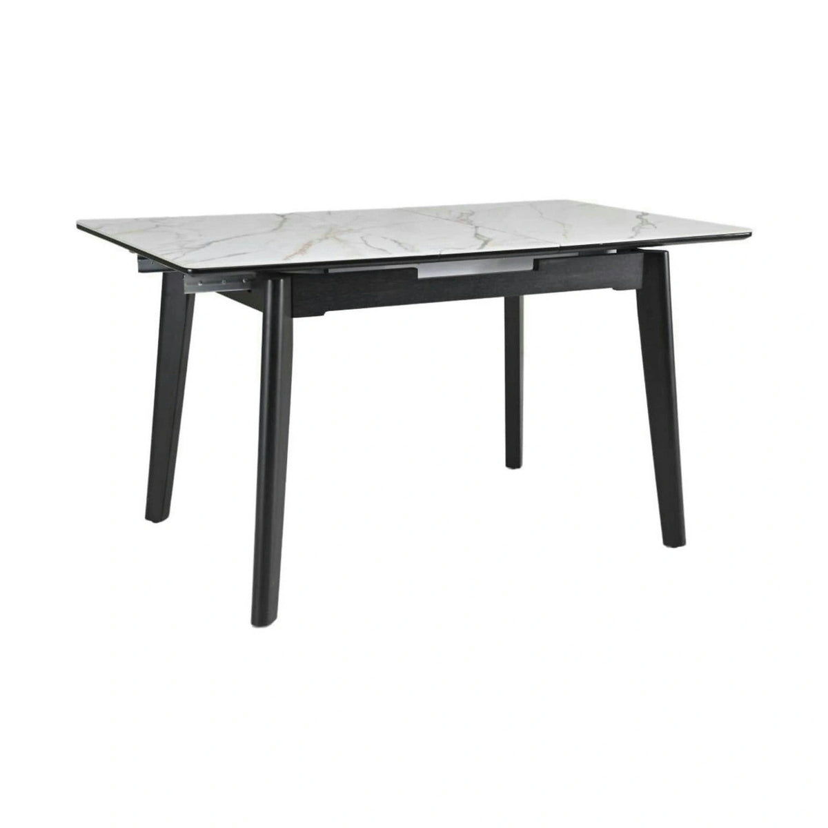Masa extensibila OSTEN, alb cu efect de marmura/auriu/negru, 110/140x80x76 cm
