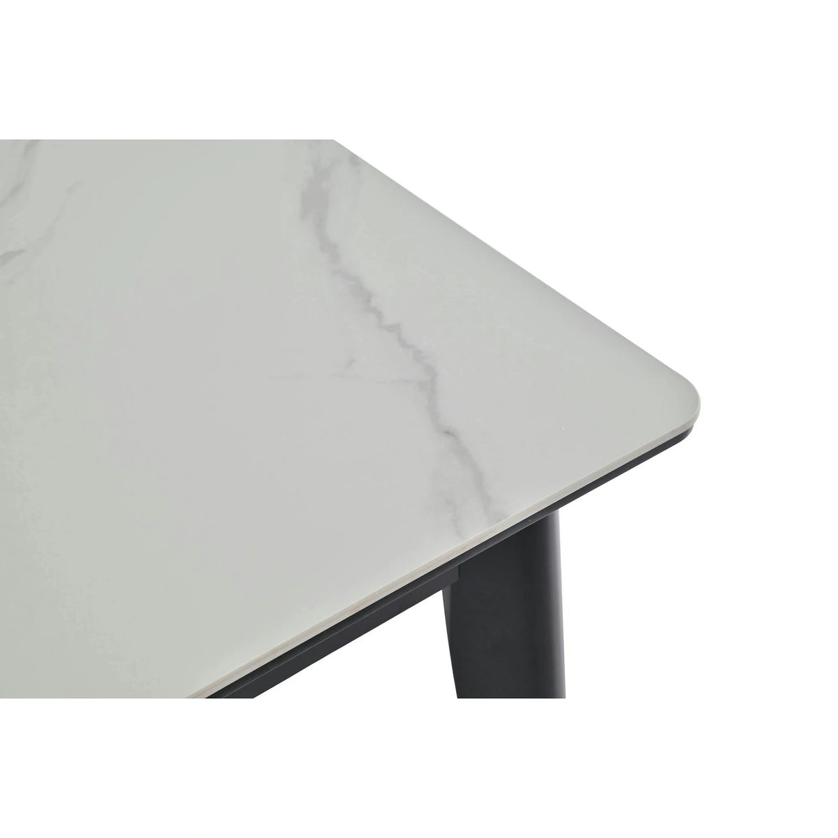 Masa extensibila OSTEN, alb cu efect de marmura/negru, 110/140x80x76 cm