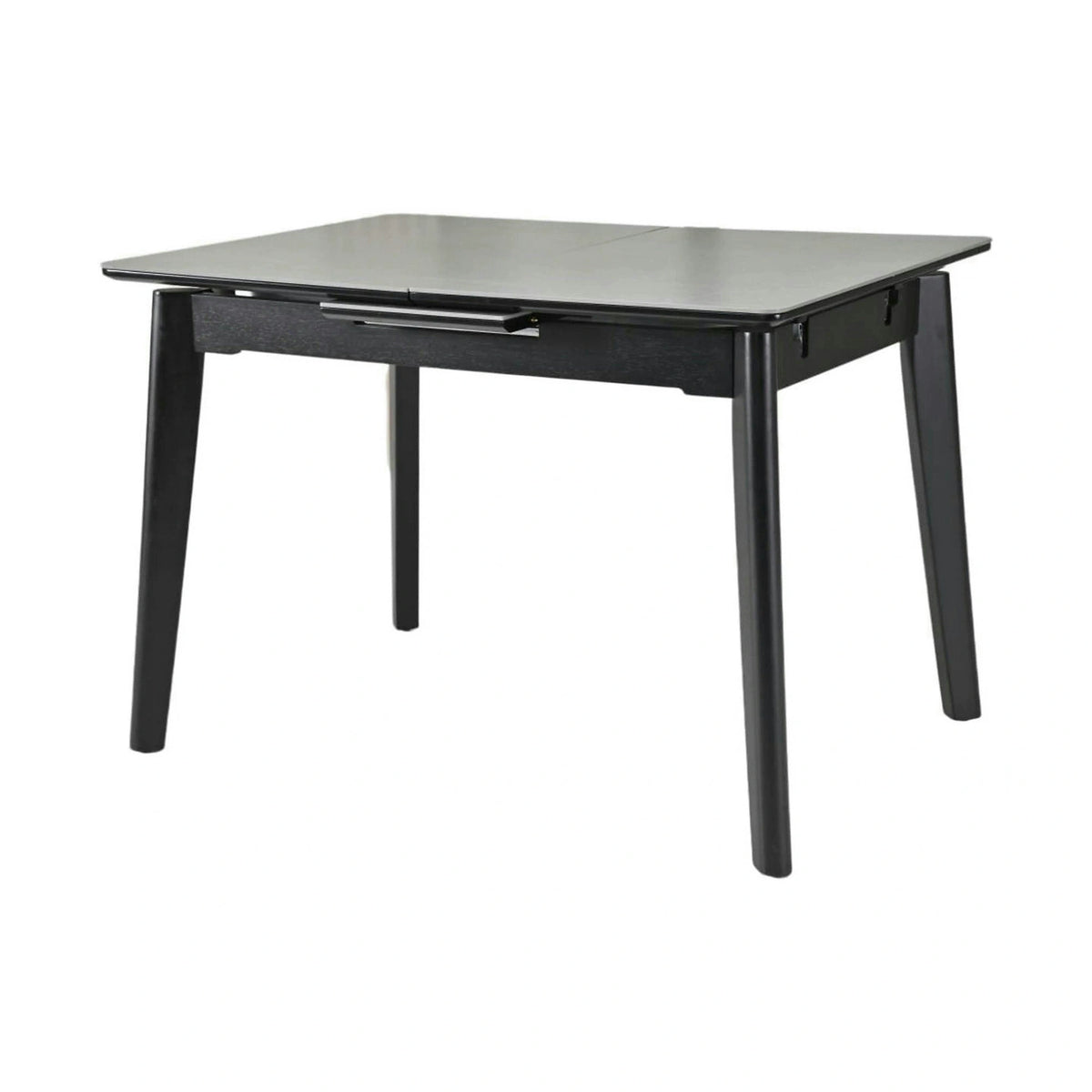Masa extensibila OSTEN, gri cu efect de marmura/negru, 110/140x80x76 cm