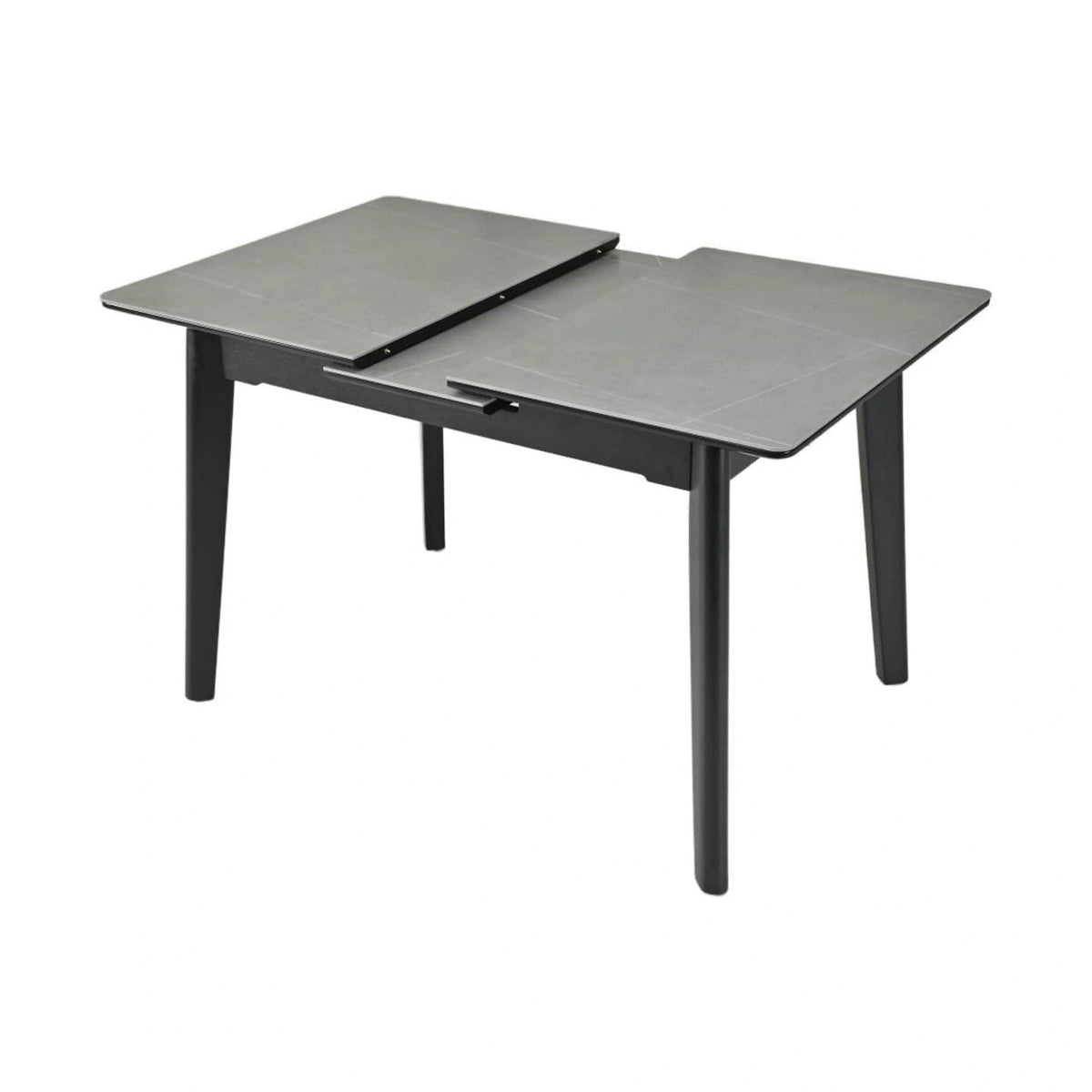 Masa extensibila OSTEN, gri cu efect de marmura/negru, 110/140x80x76 cm