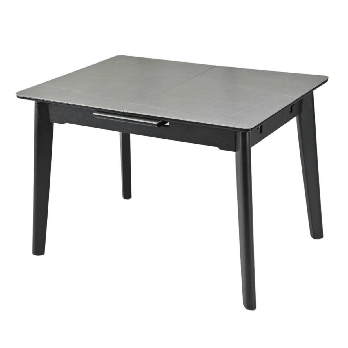 Masa extensibila OSTEN, gri cu efect de marmura/negru, 140/180x80x76 cm
