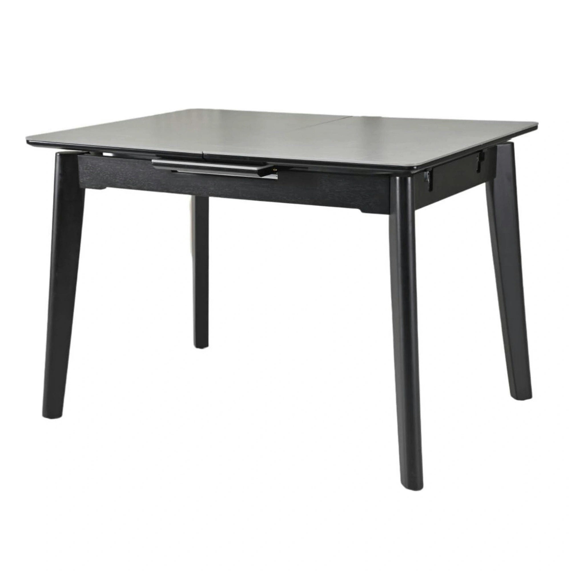 Masa extensibila OSTEN, gri cu efect de marmura/negru, 140/180x80x76 cm