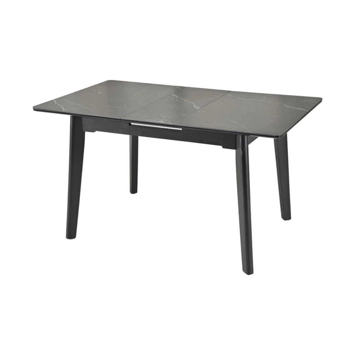 Masa extensibila OSTEN, negru cu efect de marmura, 120/160x80x76 cm