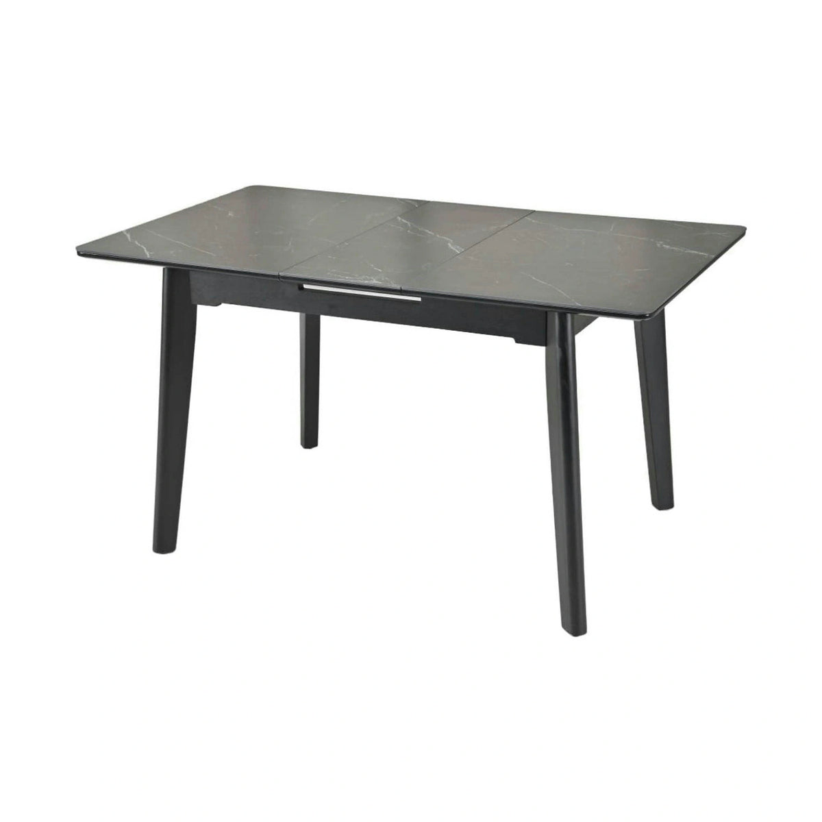 Masa extensibila OSTEN, negru cu efect de marmura, 120/160x80x76 cm