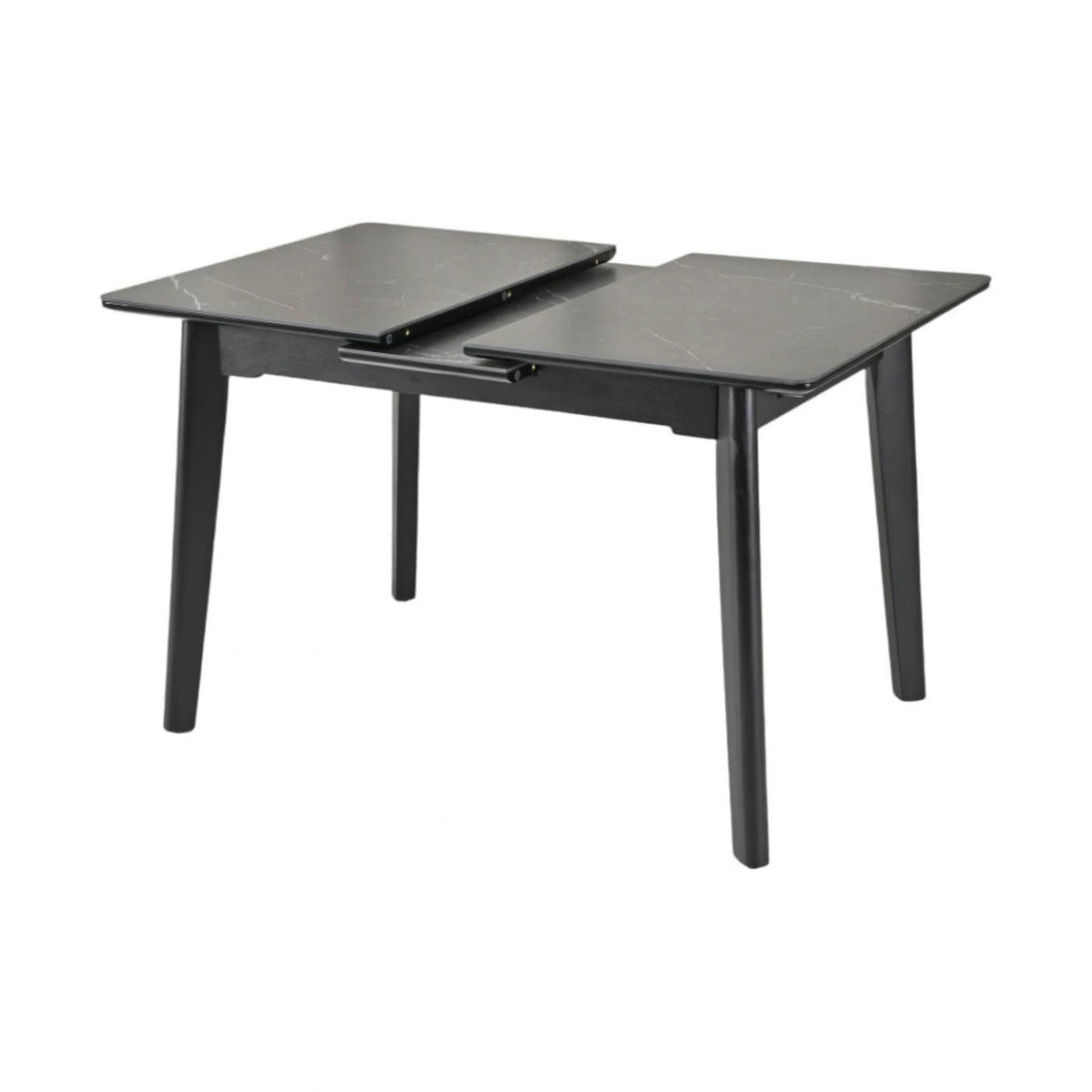 Masa extensibila OSTEN, negru cu efect de marmura, 120/160x80x76 cm