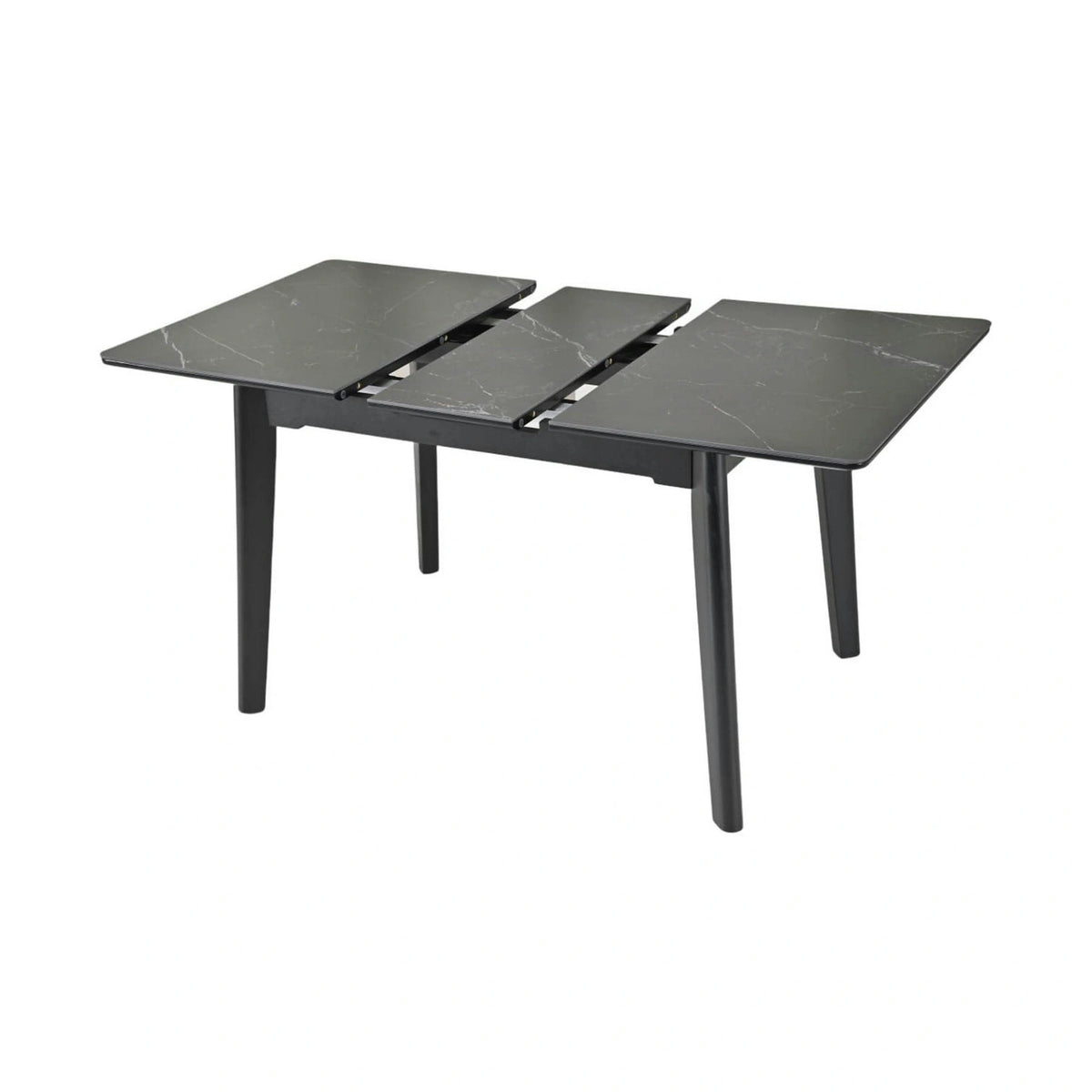 Masa extensibila OSTEN, negru cu efect de marmura, 120/160x80x76 cm