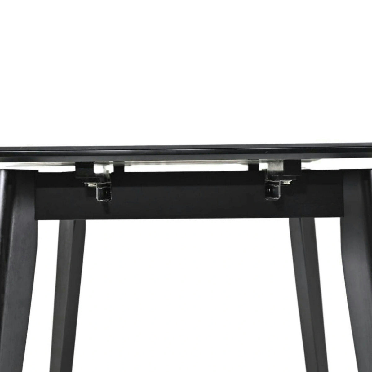 Masa extensibila OSTEN, negru cu efect de marmura, 120/160x80x76 cm