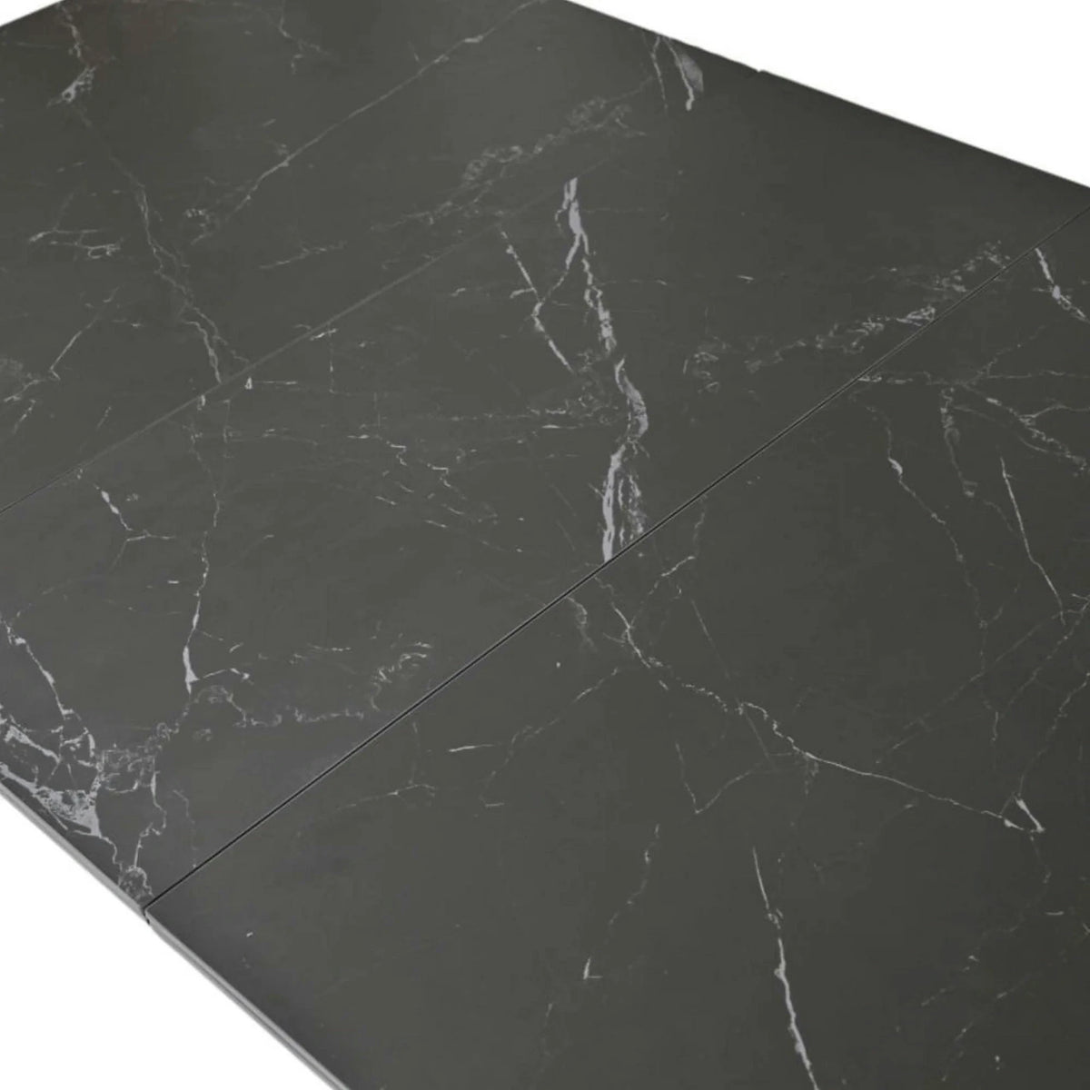 Masa extensibila OSTEN, negru cu efect de marmura, 120/160x80x76 cm