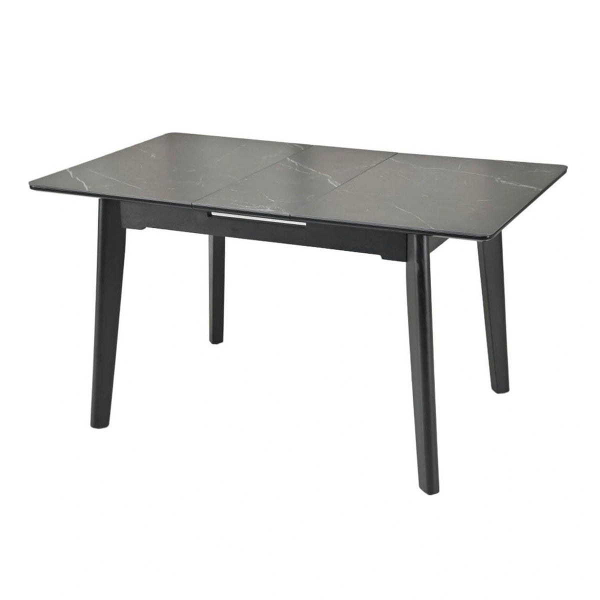 Masa extensibila OSTEN, negru cu efect de marmura, 140/180x80x76 cm