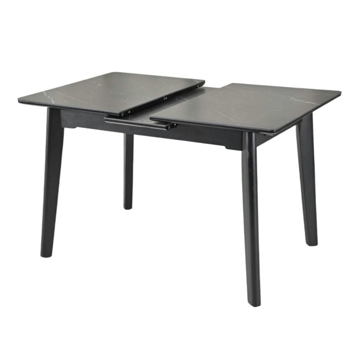 Masa extensibila OSTEN, negru cu efect de marmura, 140/180x80x76 cm