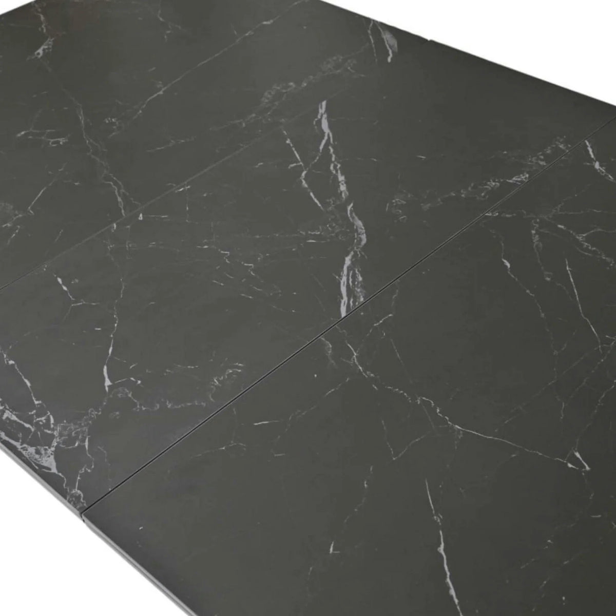 Masa extensibila OSTEN, negru cu efect de marmura, 140/180x80x76 cm