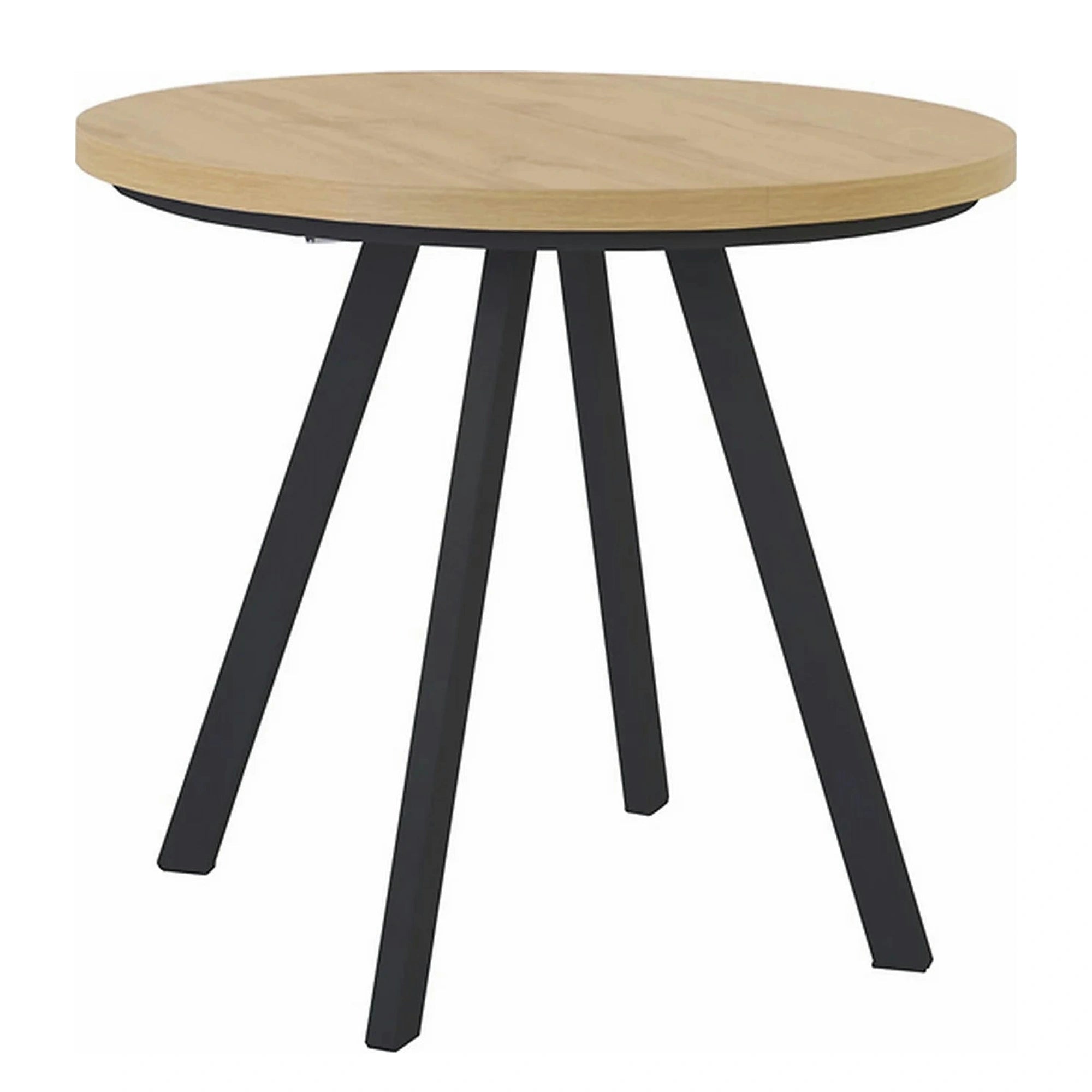 Masa extensibila PARES, stejar artisan/negru, PAL laminat/metal, 90/180x90x76 cm