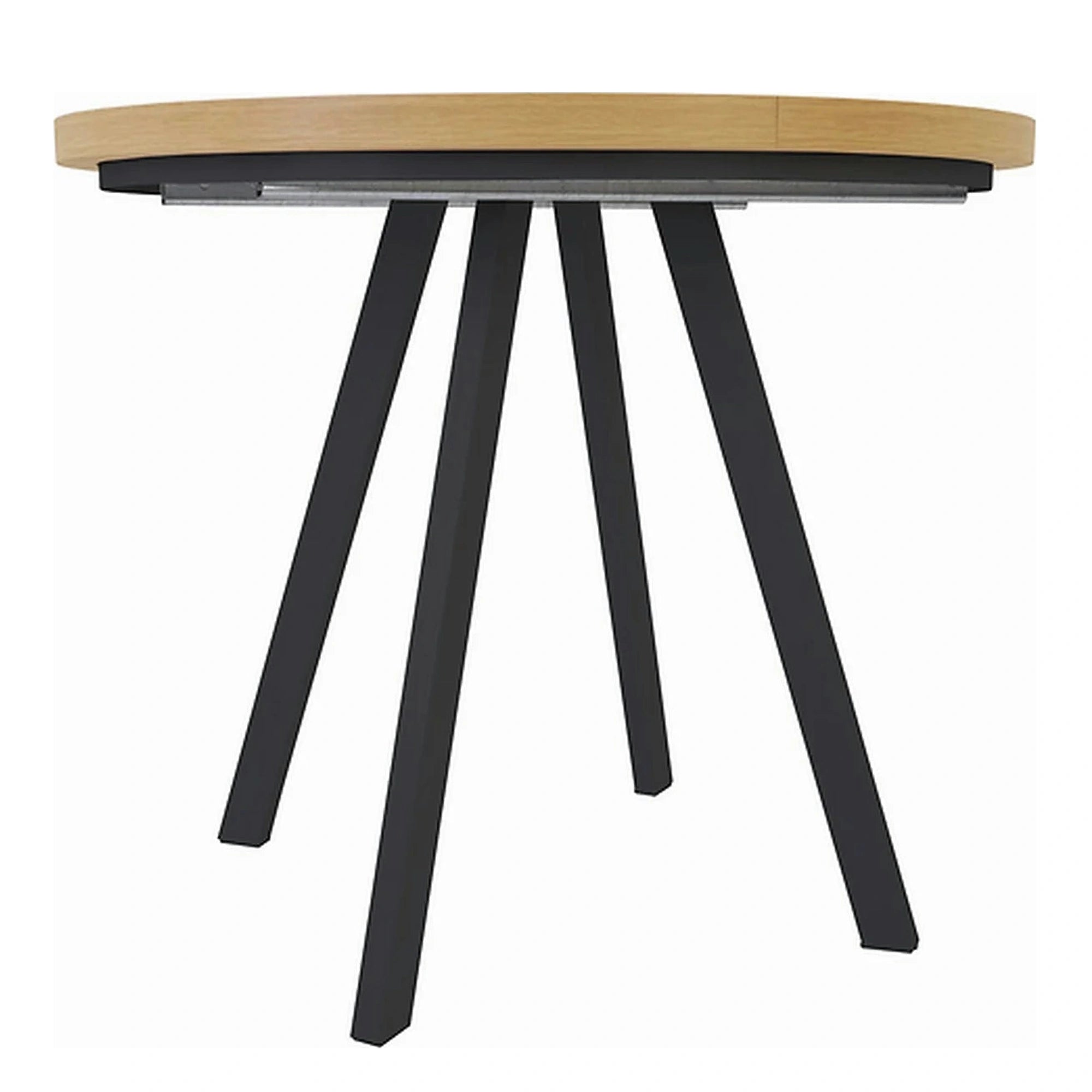 Masa extensibila PARES, stejar artisan/negru, PAL laminat/metal, 90/180x90x76 cm