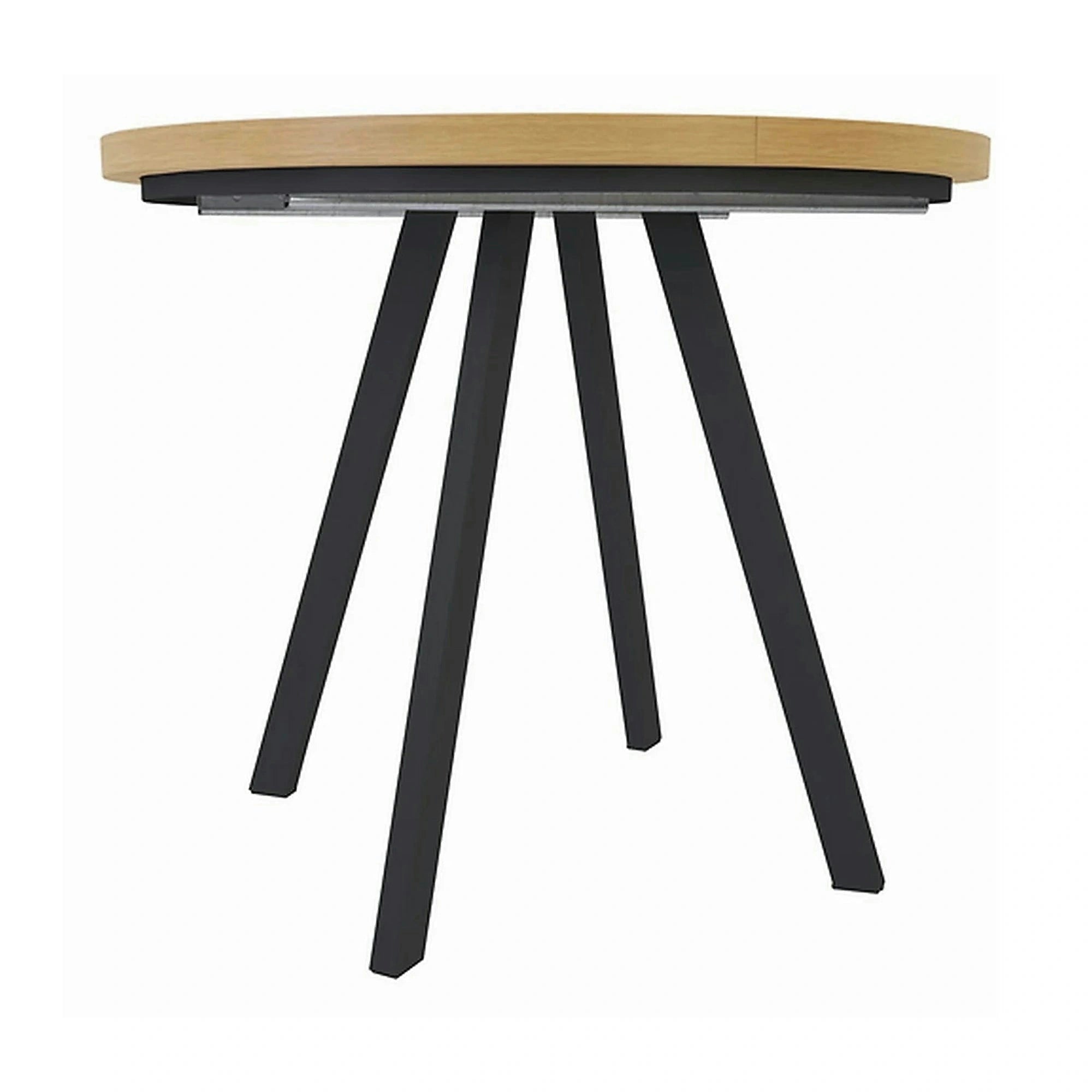 Masa extensibila PARES, stejar artisan/negru, PAL laminat/metal, 90/180x90x76 cm