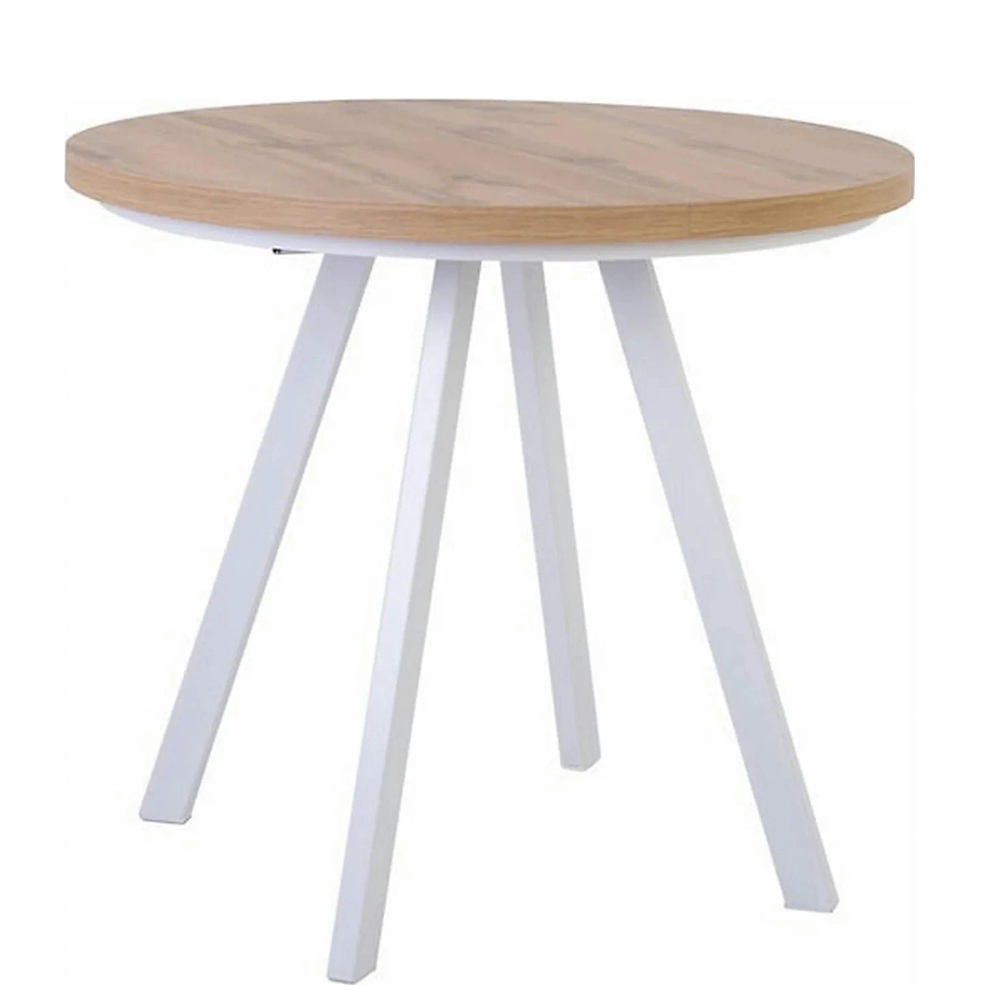 Masa extensibila PARES, stejar wotan/alb, PAL laminat/lemn, 90/180x90x76 cm