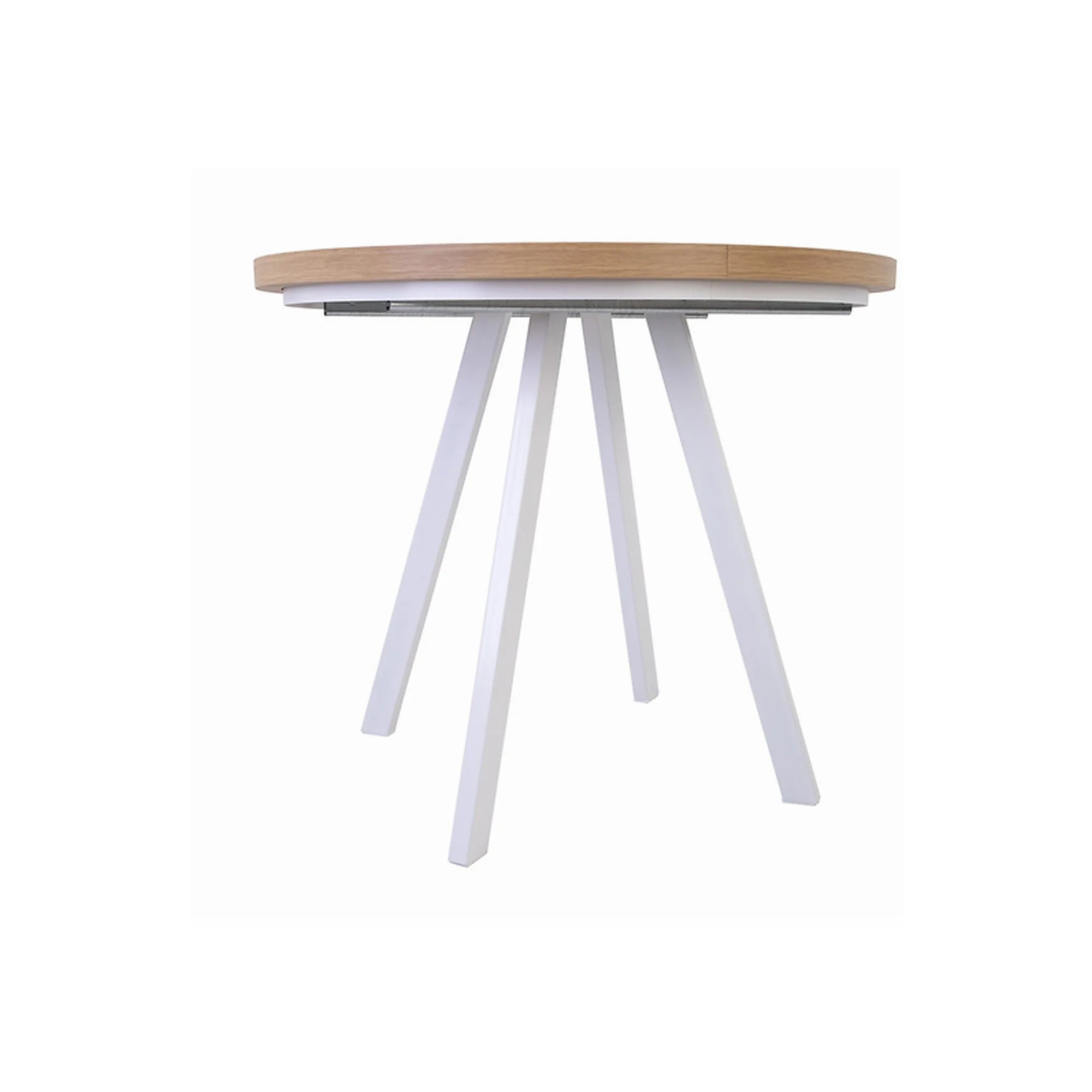 Masa extensibila PARES, stejar wotan/alb, PAL laminat/lemn, 90/180x90x76 cm