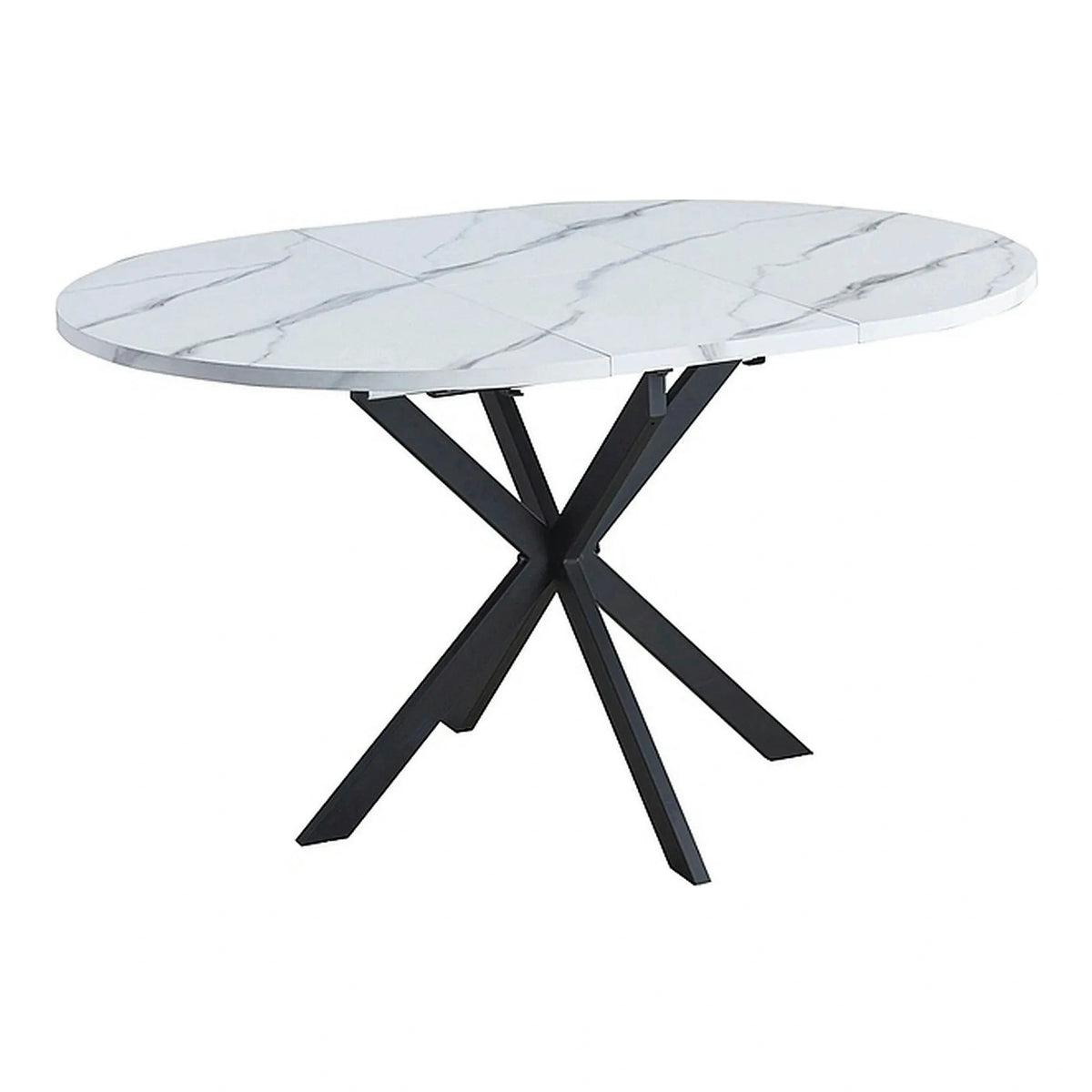 Masa extensibila pentru sufragerie GASTON, alb/negru, 100/135x100x75 cm