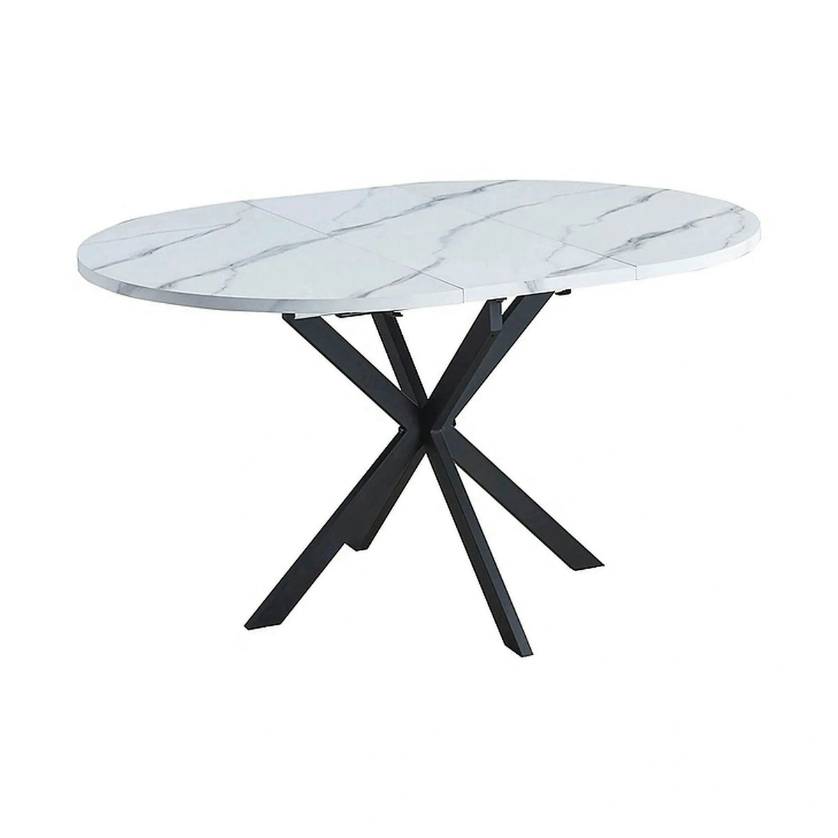 Masa extensibila pentru sufragerie GASTON, alb/negru, 100/135x100x75 cm