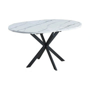 Masa extensibila pentru sufragerie GASTON, alb/negru, 100/135x100x75 cm