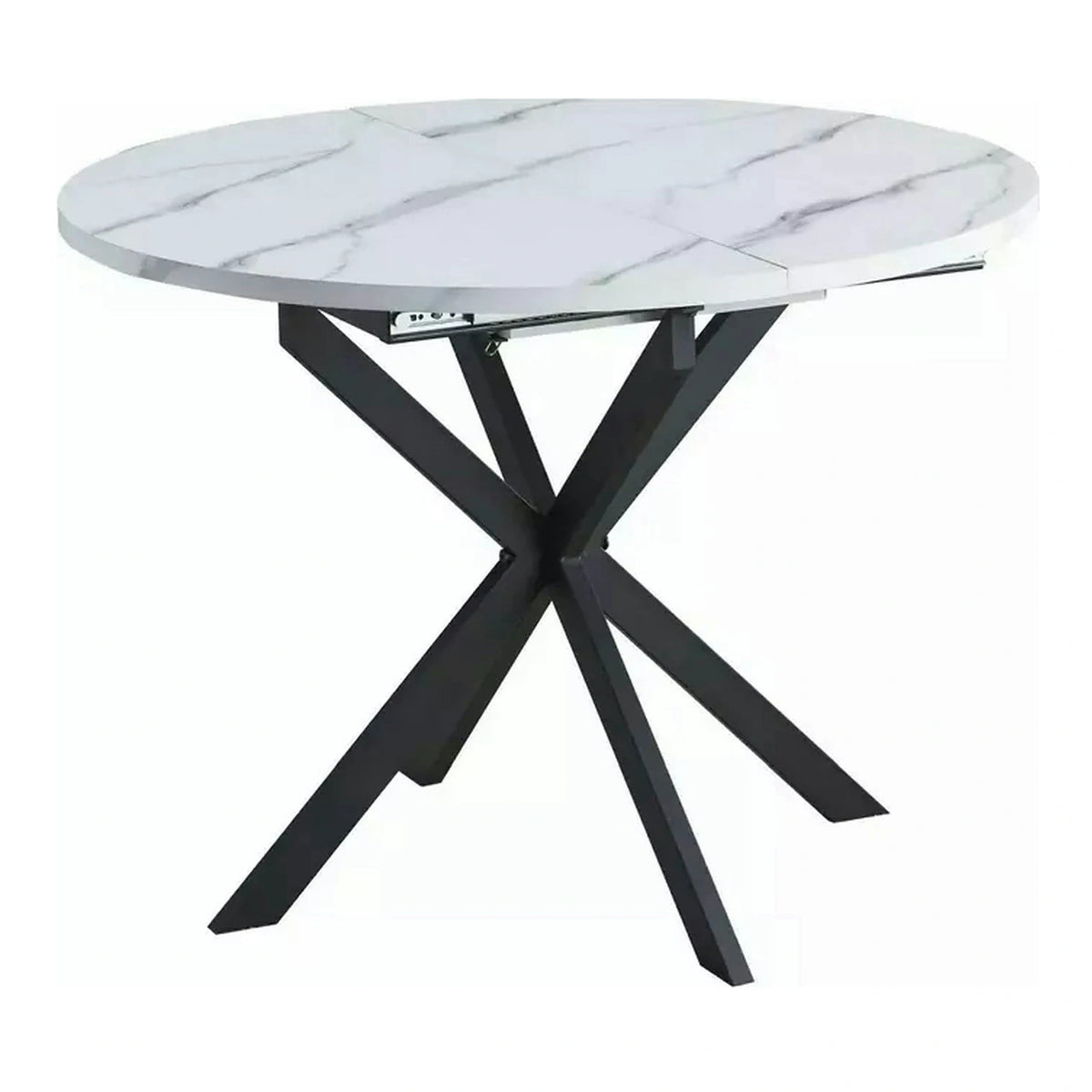 Masa extensibila pentru sufragerie GASTON, alb/negru, 100/135x100x75 cm