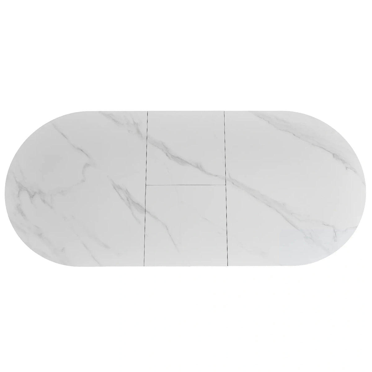 Masa extensibila pentru sufragerie GASTON, alb/negru, ceramica/metal, 140/180x80x76 cm