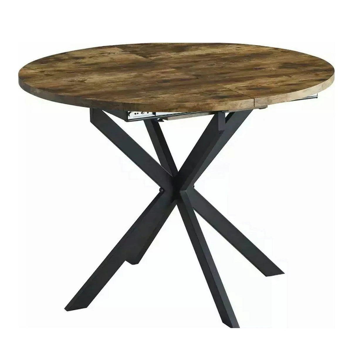 Masa extensibila pentru sufragerie GASTON, nuc/negru, 100/135x100x75 cm