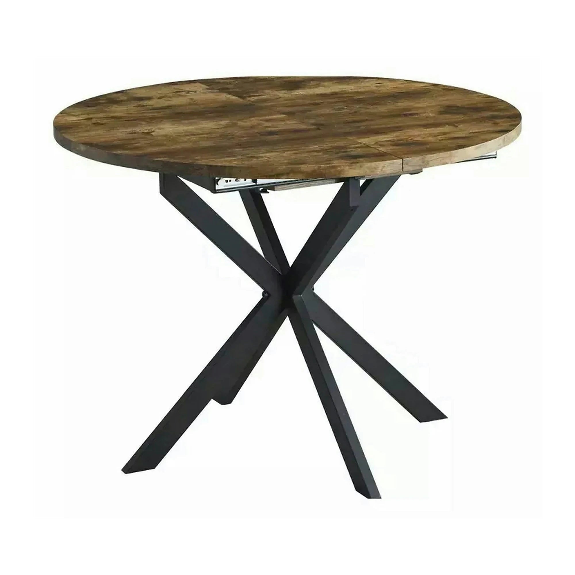 Masa extensibila pentru sufragerie GASTON, nuc/negru, 100/135x100x75 cm
