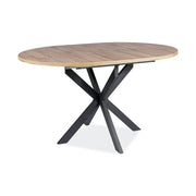 Masa extensibila pentru sufragerie GASTON, stejar/negru, 100/135x100x75 cm