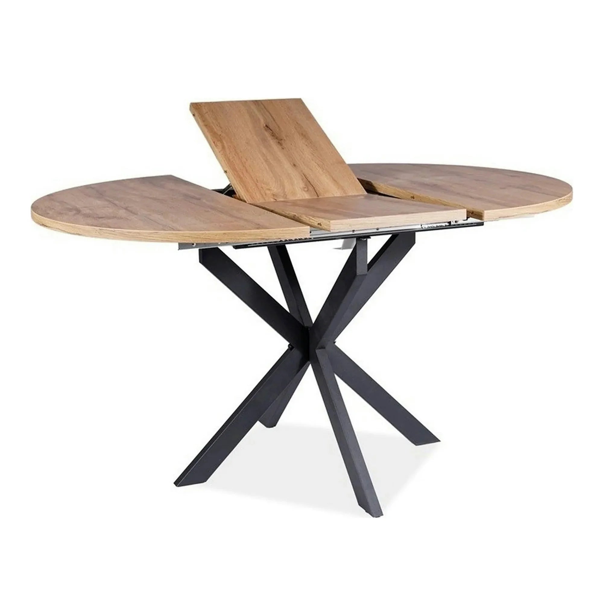 Masa extensibila pentru sufragerie GASTON, stejar/negru, 100/135x100x75 cm