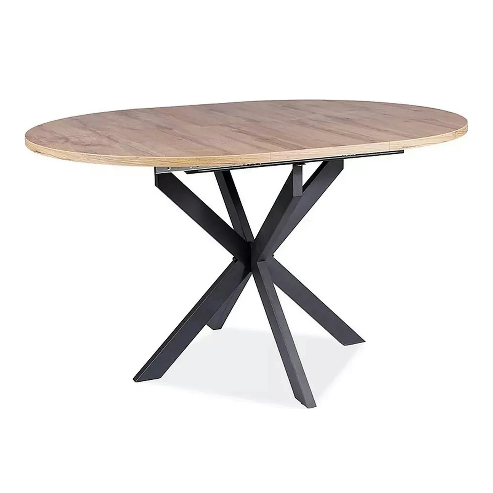 Masa extensibila pentru sufragerie GASTON, stejar/negru, 100/135x100x75 cm
